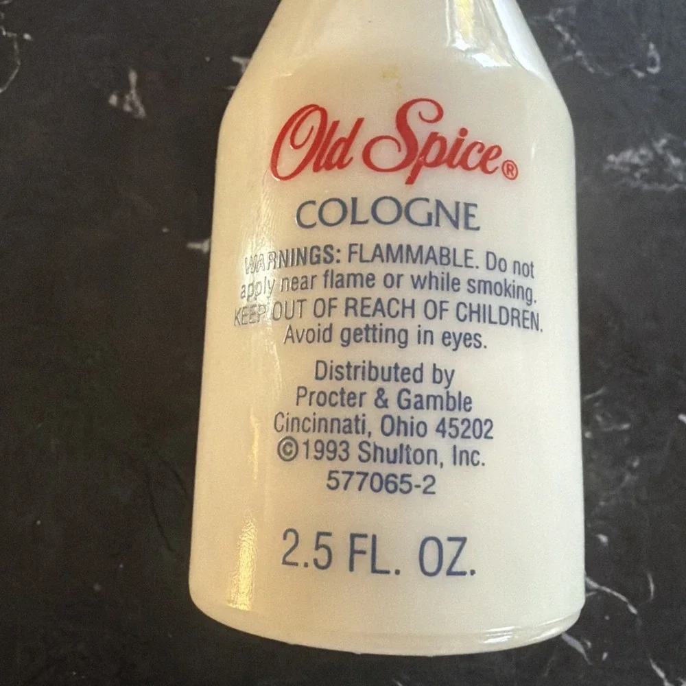 Vintage Old Spice Original Cologne 2.5oz in Original Cream Glass Bottle